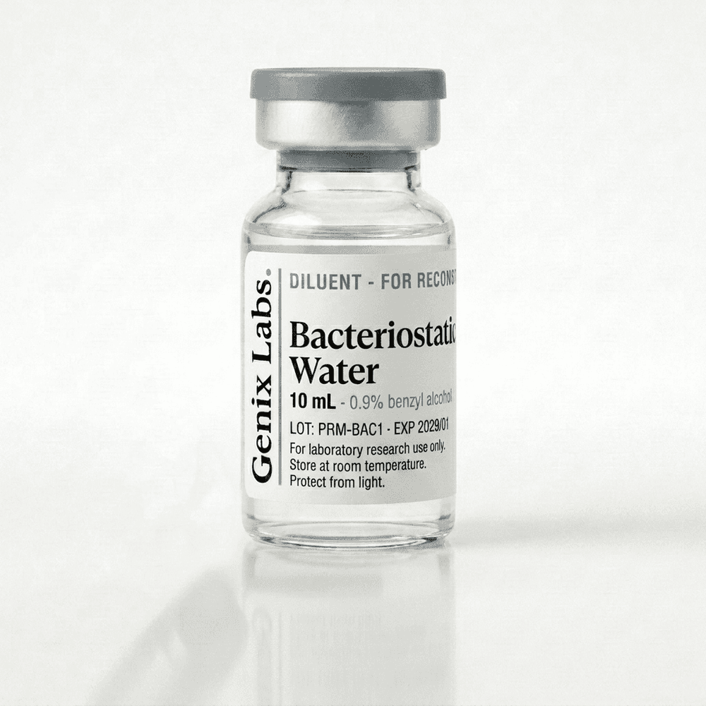 Bacteriostatic Water: Genix peptide vial, lyophilized powder