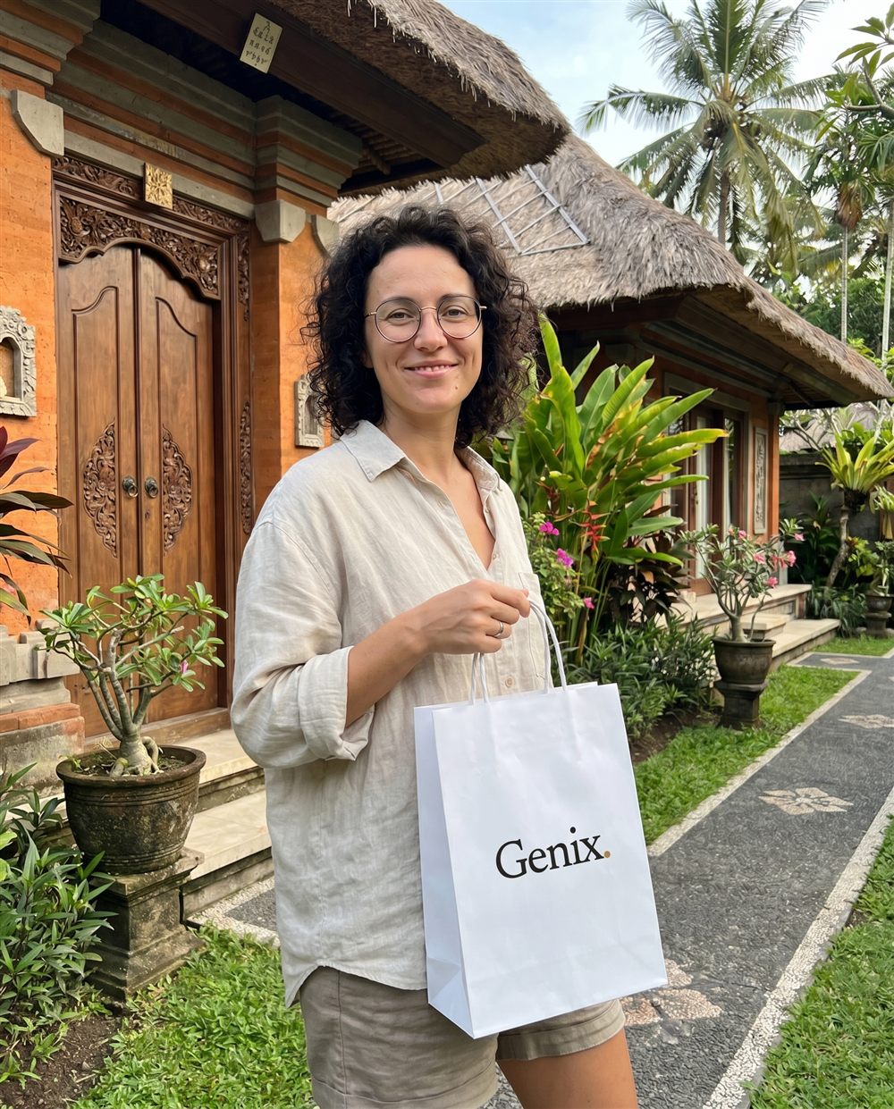 A Genix customer in Bali with their delivery