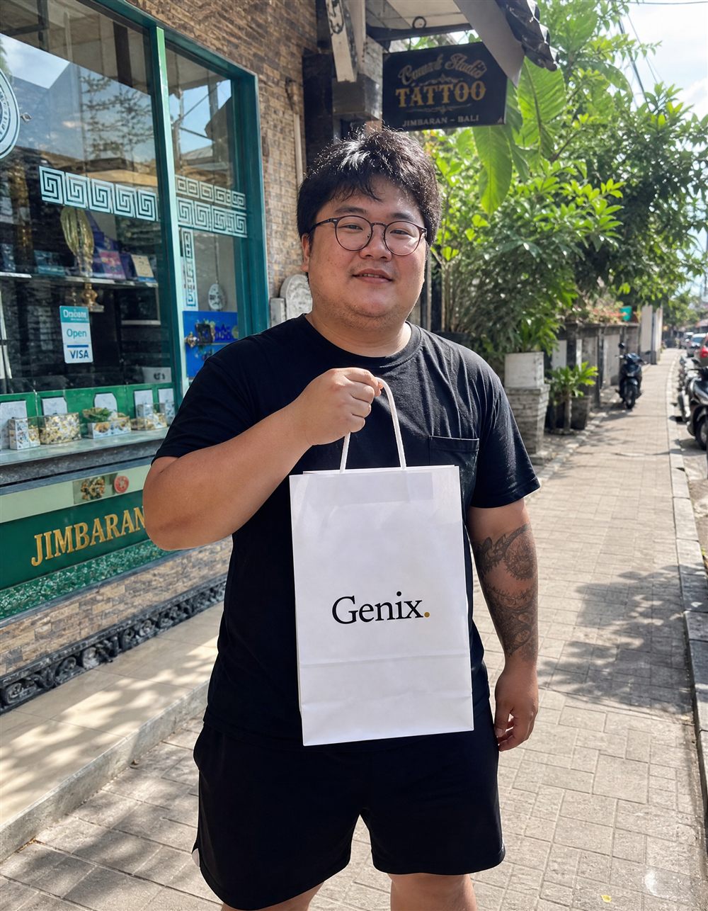 A Genix customer in Bali with their delivery