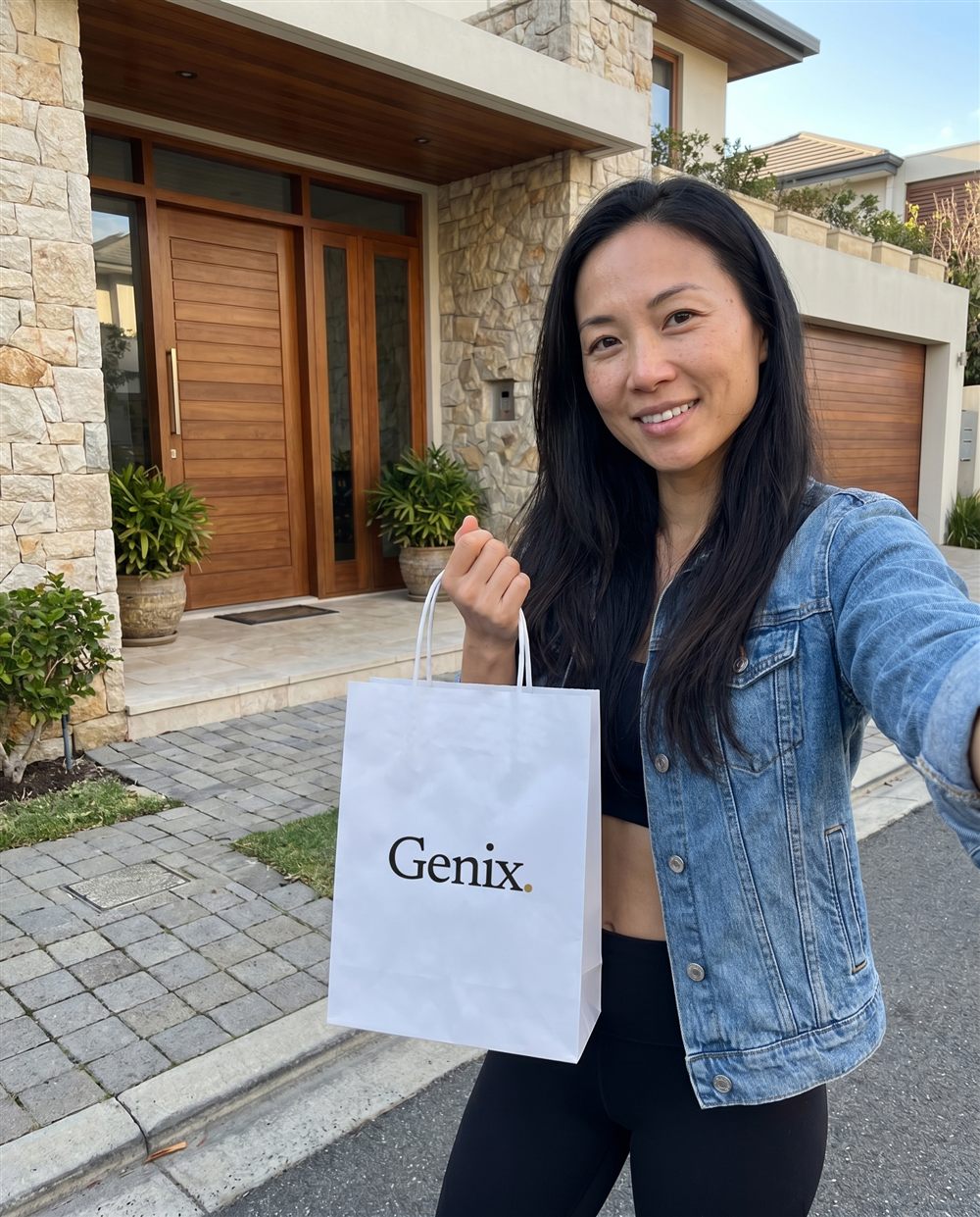 A Genix customer in Bali with their delivery