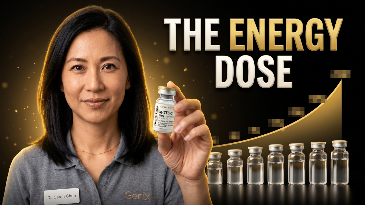 MOTS-C dosing and reconstitution research overview with a Genix Labs MOTS-C vial
