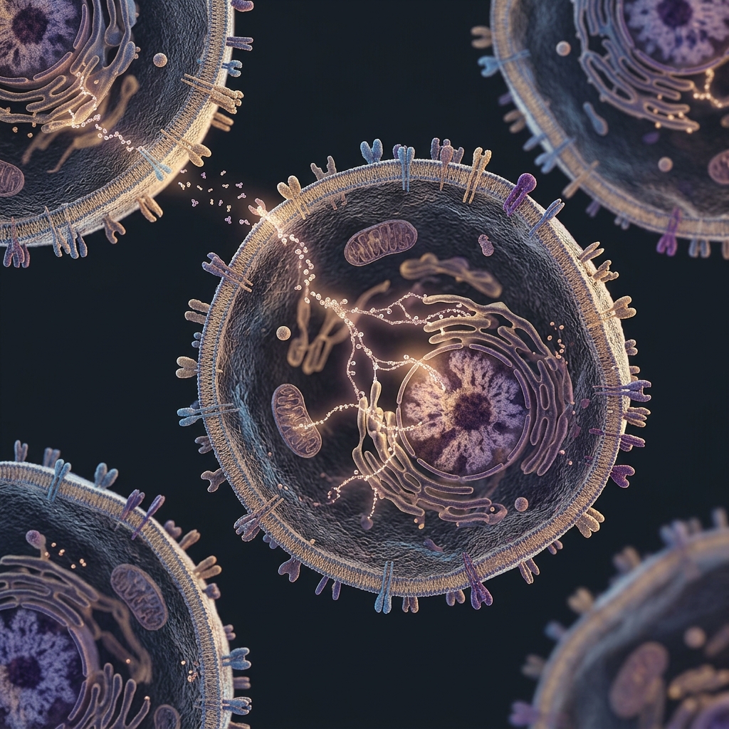Microscopic view of DNA cell division