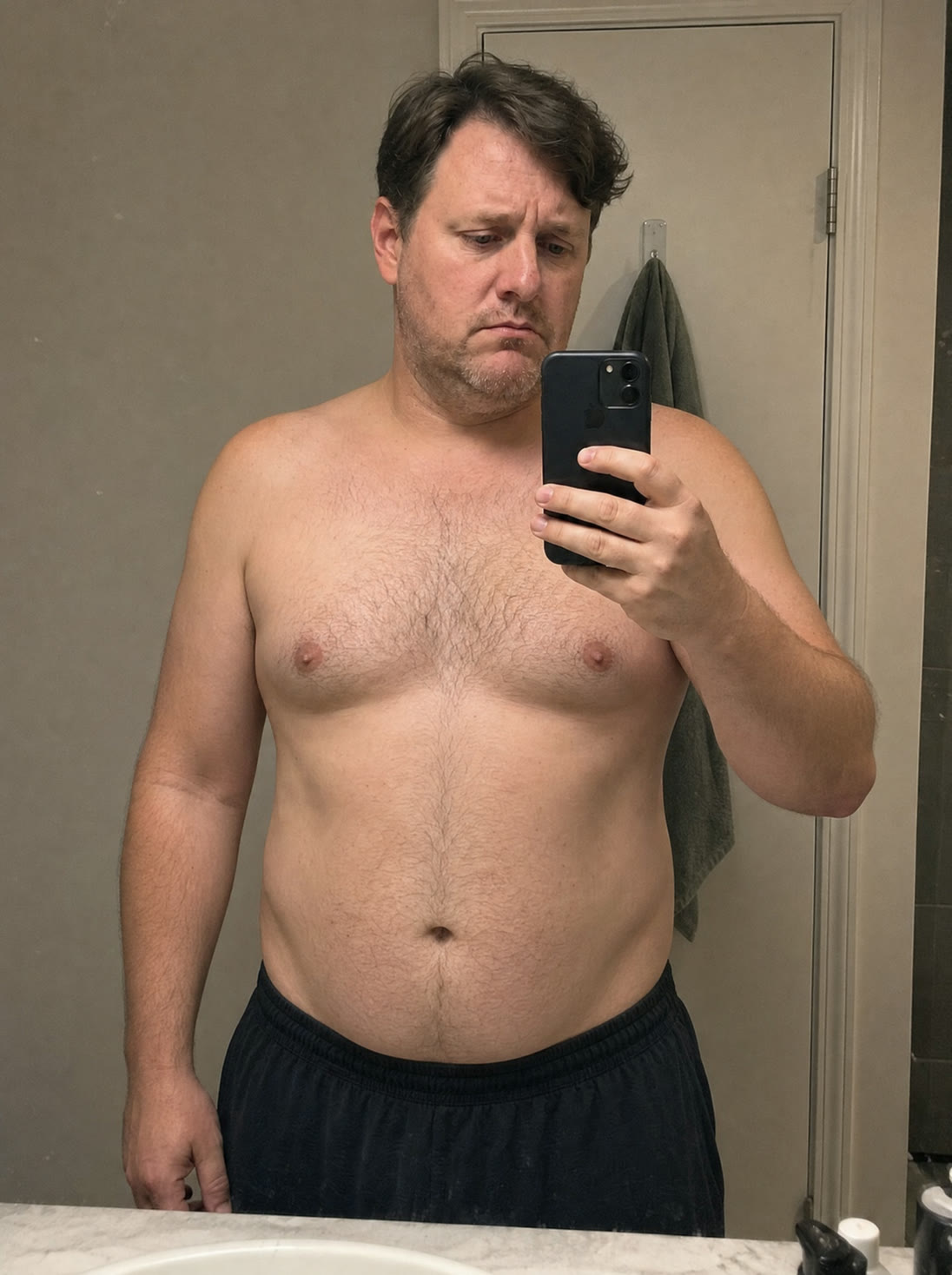 Tobias before he started, at his heaviest