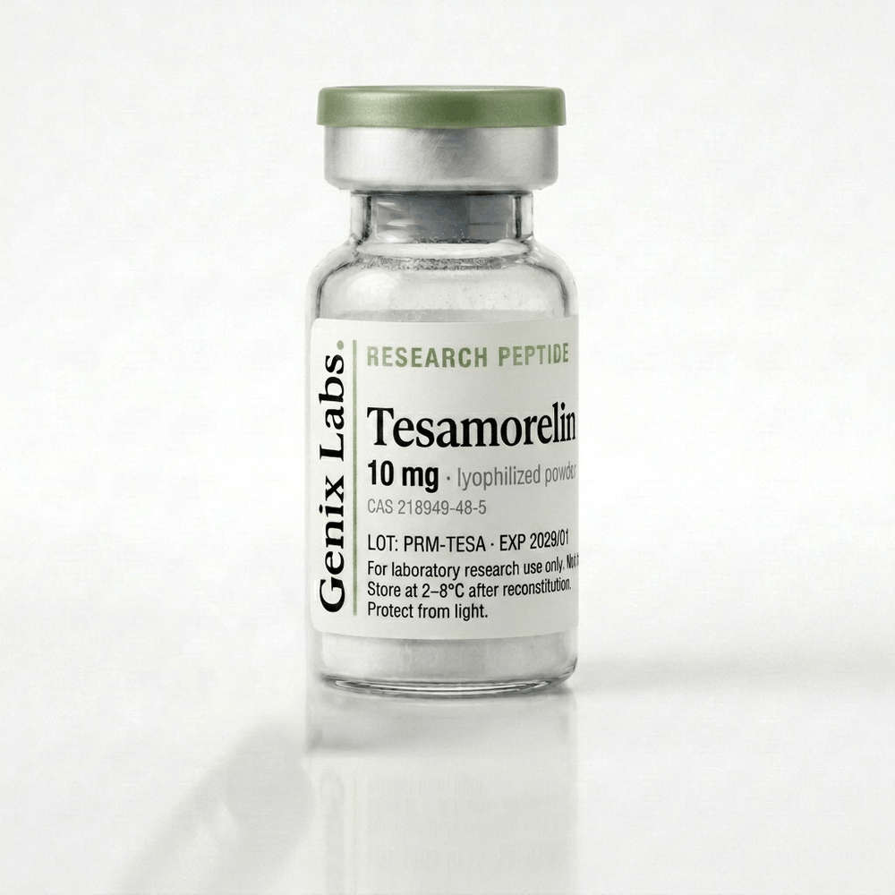 Tesamorelin research peptide vial